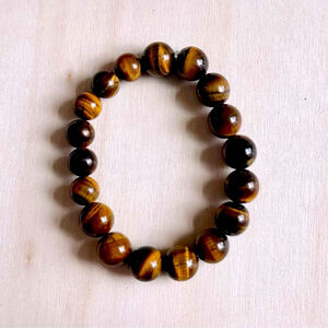 Asymmetric Chunky Tiger’s Eye Stretchy Bracelet